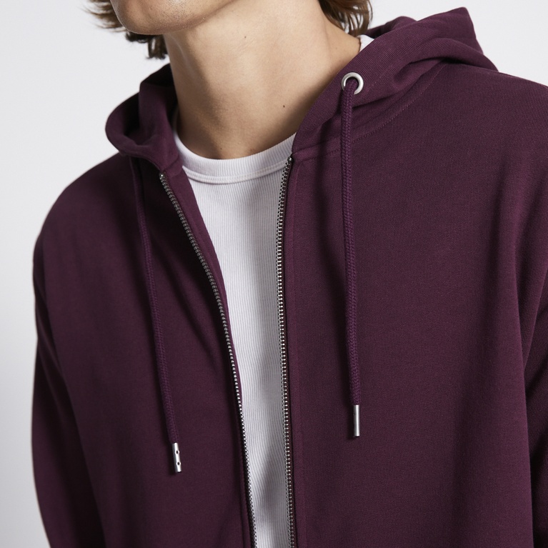 Basic zip hoodie "Rocky" Burgundy